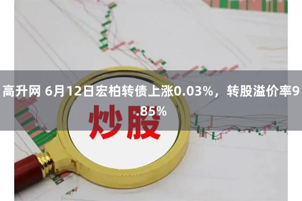 高升网 6月12日宏柏转债上涨0.03%，转股溢价率9.85%